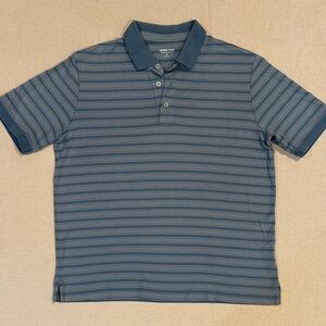 Lands' End Men's Polo in Blue Stripes M